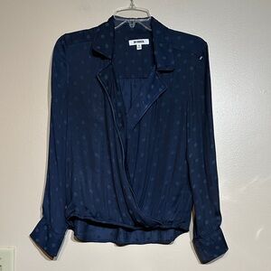 BB Dakota Navy Polka Dot Blouse